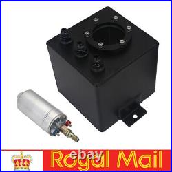 2L Black Billet Racing Car Swirl Fuel Surge Tank AN6 With 044 External Fuel Pump