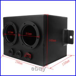 3L Black Dual Billet Fuel Surge Tank + 2 Pcs External 044 Fuel Pumps Universal