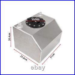 4 Gallon 16l Polished Aluminum Fuel Pressure Regulator Fuel Cell Tank Drift