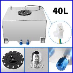 40L 10GAL Fuel Cell Surge Tank with Sensor 40 Litres + Foam AN10 Fitting Aluminium