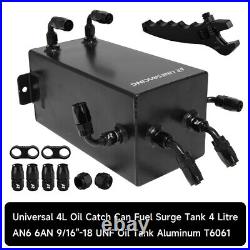 4L Aluminum Auxillary Fuel Tank with5m 6AN Hose Kit & Plugs & Adjustable Wrench