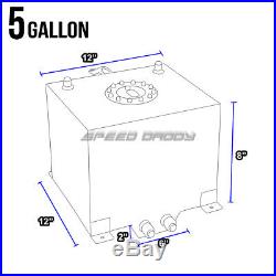 5 Gallon/18.8l Aluminum Fuel Cell Tank+feed Line Kit+pressure Regulator Silver