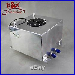5 Gallon 19 Liter Racing Drift Fuel Cell Tank Polished Aluminum With Level Sender