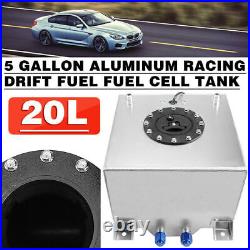 5 Gallon 20L Aluminum Racing Drift Fuel Cell Tank With Cap Foam Outside NEW
