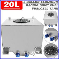 5 Gallon 20L Aluminum Racing Drift Fuel Cell Tank With Cap Foam Outside NEW