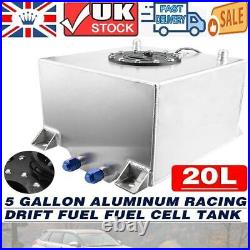5 Gallon 20L Aluminum Racing Drift Fuel Cell Tank With Cap Foam Outside UK