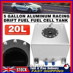 5 Gallon 20L Aluminum Racing Drift Fuel Cell Tank With Cap Outside UK