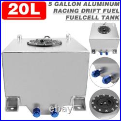 5 Gallon 20L Universal Aluminum Fuel Cell Gas Tank Black Practical Auto Car