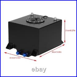 5 Gallon Universal Aluminum Fuel Cell Gas Tank Black Practical Auto Car Acce HEN