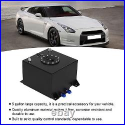 5 Gallon Universal Aluminum Fuel Cell Gas Tank Black Practical Auto Car LVE UK