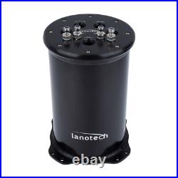 Aluminum 2.6L Fuel Surge Tank For Twin 40mm Fuel Pumps 8AN Ports 2.8L For Single