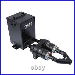 Aluminum 3L Dual Fuel Surge Tank with 2 x 044 Fuel Pump & With Y Block Bracket Aluminum 3L Dual Fuel Surge Tank with 2 x 044 Fuel Pump & With Y Block Bracket