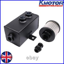 Aluminum Oil Catch Tank AN10 & Drain Tap Baffled & Breather Filter Universal 1L