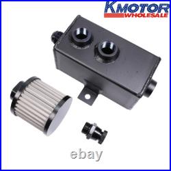 Aluminum Oil Catch Tank AN10 & Drain Tap Baffled & Breather Filter Universal 1L