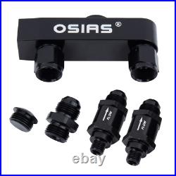 Billet Aluminum 3.8L Dual Racing Swirl Fuel Surge Tank + 044 External Fuel Pump