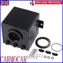 Black 2L Billet High Flow Swirl Fuel Surge Tank AN6 Fits 044 External Fuel Pump