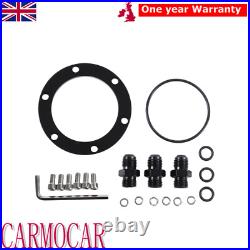 Black 2L Billet High Flow Swirl Fuel Surge Tank AN6 Fits 044 External Fuel Pump