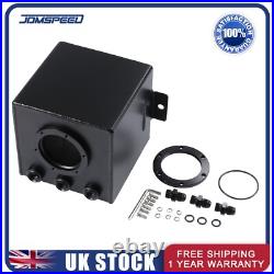 Black 2L Billet High Flow Swirl Fuel Surge Tank AN6 For 044 External Fuel Pump