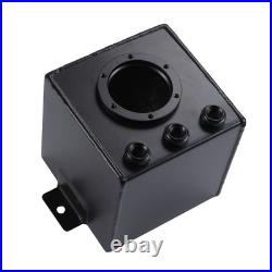Black 2L Billet High Flow Swirl Fuel Surge Tank AN6 For 044 External Fuel Pump