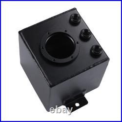 Black 2L Billet High Flow Swirl Fuel Surge Tank AN6 For 044 External Fuel Pump
