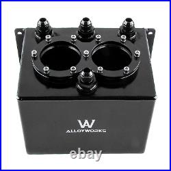 Black 3 Litre Surge Tank Kit suits Twin Bosch 044 Fuel Pump E85 ALY-159BK 3L