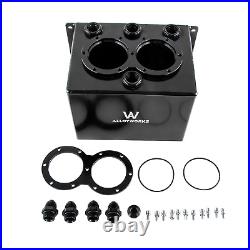 Black 3 Litre Surge Tank Kit suits Twin Bosch 044 Fuel Pump E85 ALY-159BK 3L