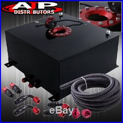 Black 40 Liters Fuel Cell Tank With Red Cap + Oil Feed Line Red Swivel Fittings