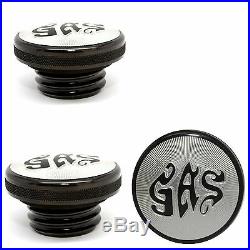 Black Gas Fuel Tank Cap Set For Harley Davidson Fat Bob Softail Split Tank