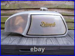 Classic Racing Triumph Aluminium Fuel Tank With Cap Used Good Condition