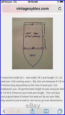 Custom hand made cafe racer seat. Pan made to your dimensions, made in USA