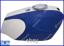 For BSA B25 B44 Starfire Blue & White Color Aluminium Fuel Petrol Tank With Cap