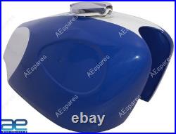 For BSA B25 B44 Starfire Blue & White Color Aluminium Fuel Petrol Tank With Cap