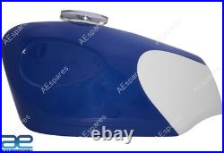 For BSA B25 B44 Starfire Blue & White Color Aluminium Fuel Petrol Tank With Cap