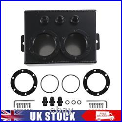 For External Fuel Pump 3L Aluminum High Flow Swirl Fuel Surge Pot Tank Dual 044