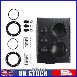 For External Fuel Pump 3L Aluminum High Flow Swirl Fuel Surge Pot Tank Dual 044