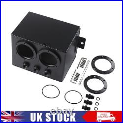 For External Fuel Pump 3L Aluminum High Flow Swirl Fuel Surge Pot Tank Dual 044