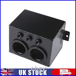 For External Fuel Pump 3L Aluminum High Flow Swirl Fuel Surge Pot Tank Dual 044