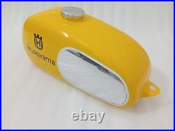 HUSQVARNA 1974 CR 250 WR 250 MAG Repro Alloy Yellow Painted Fuel Tank +Cap Fit