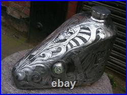 Harley Sportster Custom Bobber Large Aluminium Fuel Tank 82-03 Project Engraved2