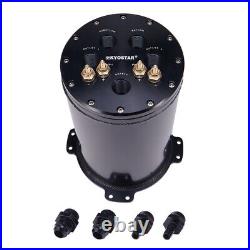 KYOSTAR 2.6L Aluminum Fuel Surge Tank For Twin 40mm Fuel Pumps 8AN Ports 2.8L BK