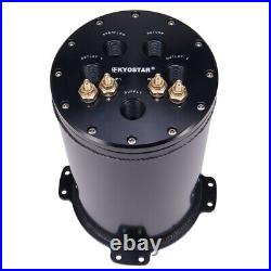 KYOSTAR 2.6L Aluminum Fuel Surge Tank For Twin 40mm Fuel Pumps 8AN Ports 2.8L BK