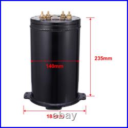 KYOSTAR 2.6L Aluminum Fuel Surge Tank For Twin 40mm Fuel Pumps 8AN Ports 2.8L BK
