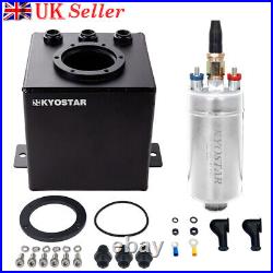 KYOSTAR Aluminum 2L Swirl Fuel Surge Tank AN6 Fittings & External 044 Fuel Pump