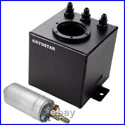 KYOSTAR Aluminum 2L Swirl Fuel Surge Tank AN6 Fittings & External 044 Fuel Pump