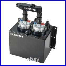 KYOSTAR Upgraded Racing 3L Dual Fuel Surge Tank with 044 Fuel Pump AN8 Fuel Rail