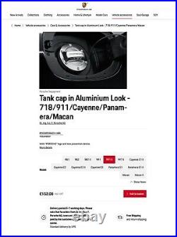 PORSCHE Tank cap in Aluminium Look 718/911/Cayenne/Panamera/Macan NEW
