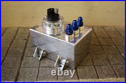 Polished 1 Litre Swirl Pot/Tank with 340 LPH Fuel Pump + Blue AN-6 Fittings