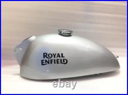 Royal Enfield Trials 1.5 Gallon Silver Painted Aluminium Fuel Tank With Cap