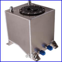 Silver 10L / 2.5 Gallon Fuel Cell Tank Aluminum Fuel Cell Gas Tank 10AN fitting