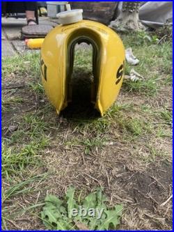 Suzuki PE250 Vintage Alloy Aluminium Fuel Tank Yellow PE Enduro Classic MX Suzuki PE250 Vintage Alloy Aluminium Fuel Tank Yellow PE Enduro Classic MX